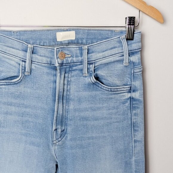 MOTHER The Hustler Fray Jeans Cutting Class Flare Wide Leg Raw Hem Ankle 25 - Picture 11 of 14